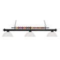 Z-Lite Shark 3 Light Billiard Light, Matte Black & White Linen 170MB-DWL14